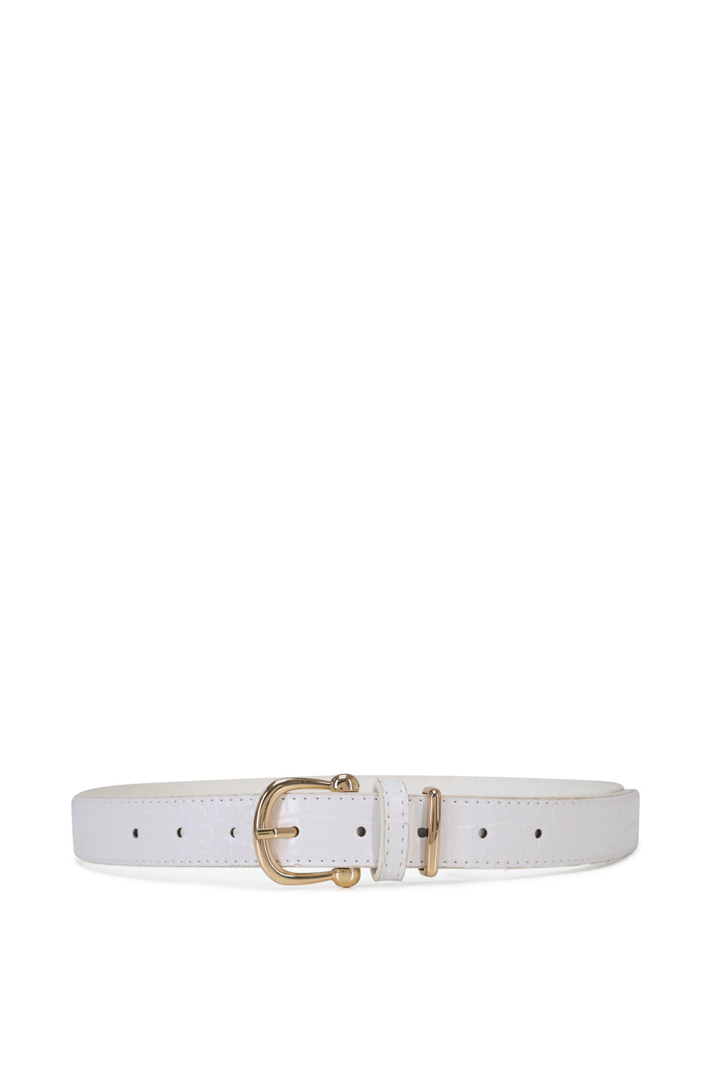 My Accessories London Minimal Croc Belt in White | Animal Print | Festival | Going out | Glam | Layering | Women's | Women's Accessories