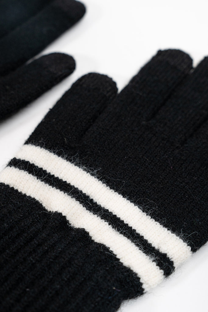 My Accessories London Knitted Stripe Gloves in Brown and Black | Basics | Women's Accessories | Multipack | Autumn | Winter | knitted
