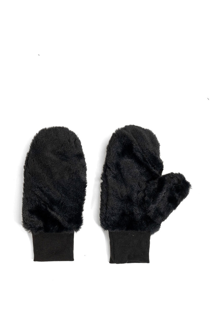 Fur Mittens in Black | Gloves | Autumn | Winter | Faux Fur | Fluffy | Vegan | Recycled | Sustainable |