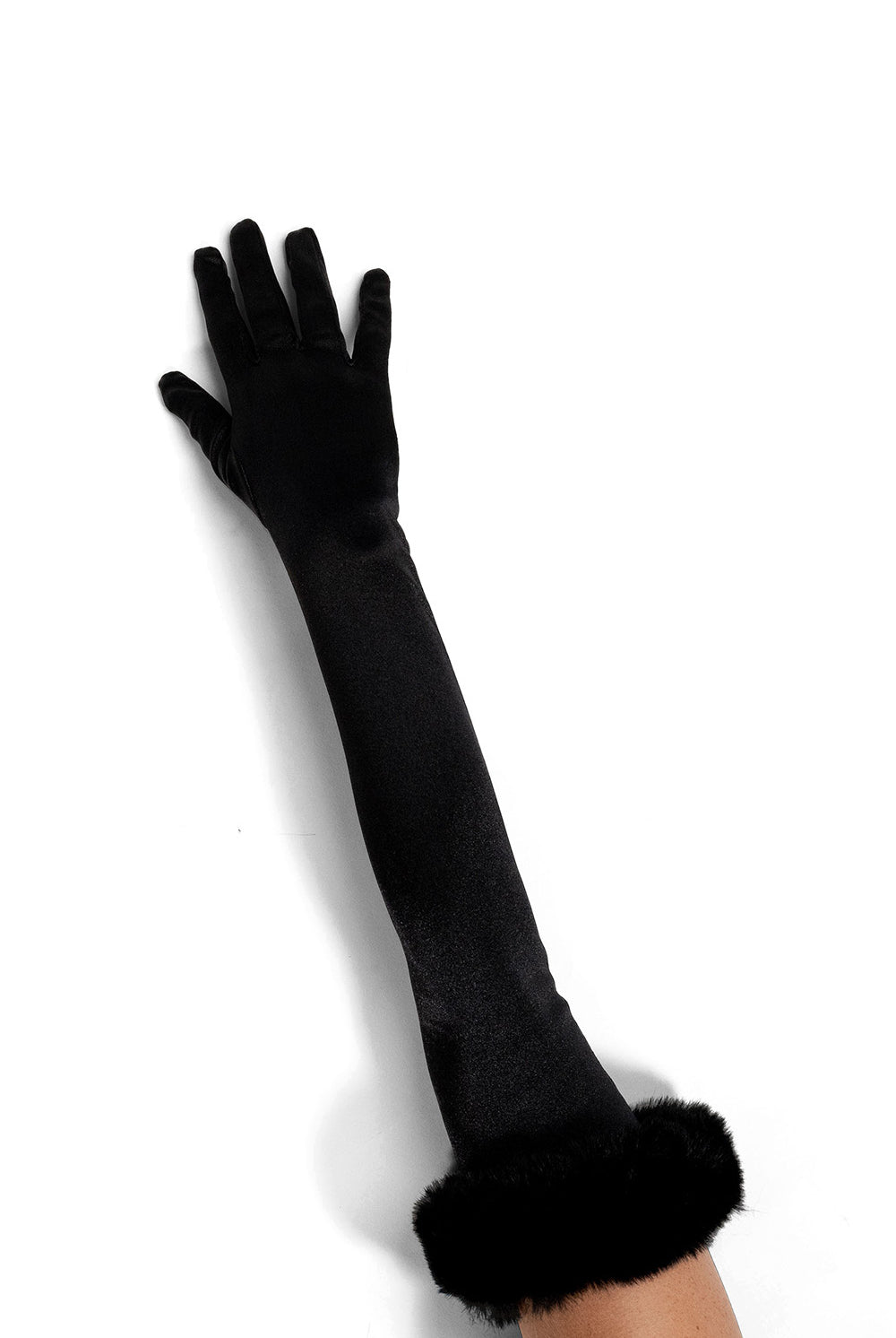 Long satin gloves | long gloves with fur | party gloves | over the elbow gloves | black gloves | dress up gloves | satin gloves | women\s gloves | ladies gloves | my accessories london gloves