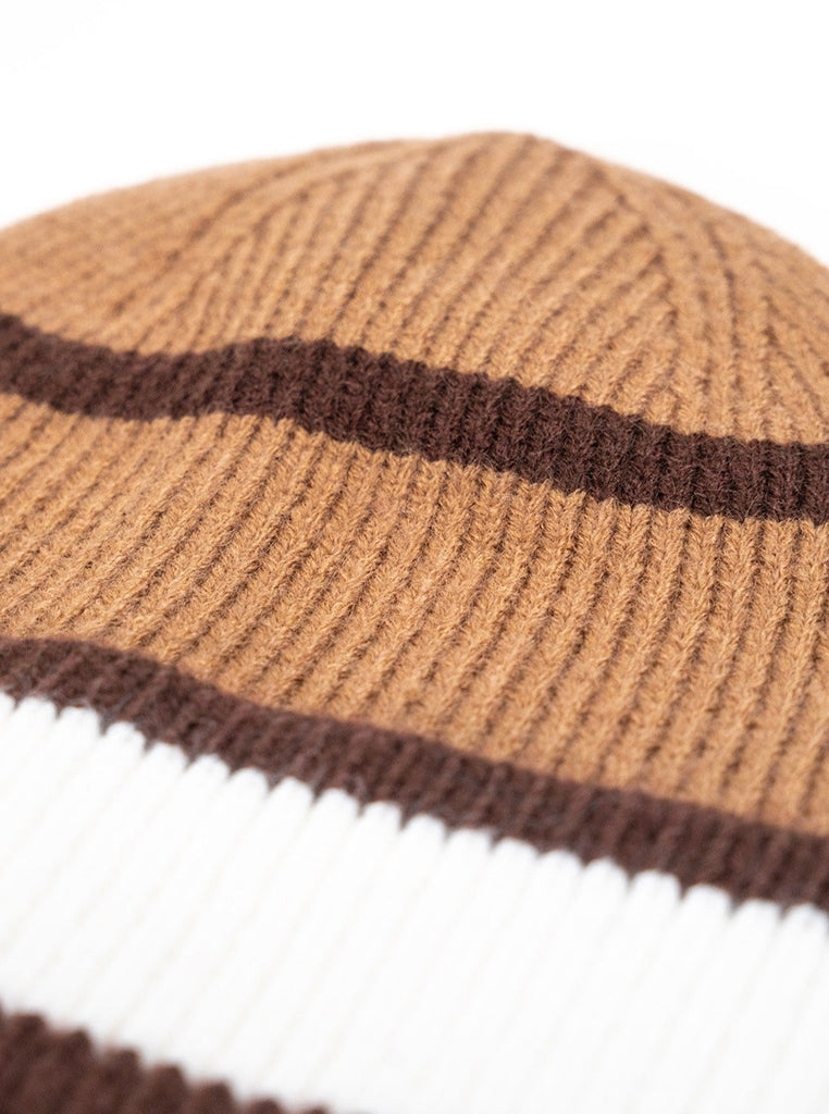 My Accessories London Stripe Beanie in Brown | Hat | women's Accessories | Autumn | Winter | Knitted | Ski | Skiing | Indie | Elevated indie | Streetwear | Plaza Core | Casual | Essential | Streetstyle | Winter | Autumn | Autumn Accessories | Winter Accessories | Women | Women's Accessories 