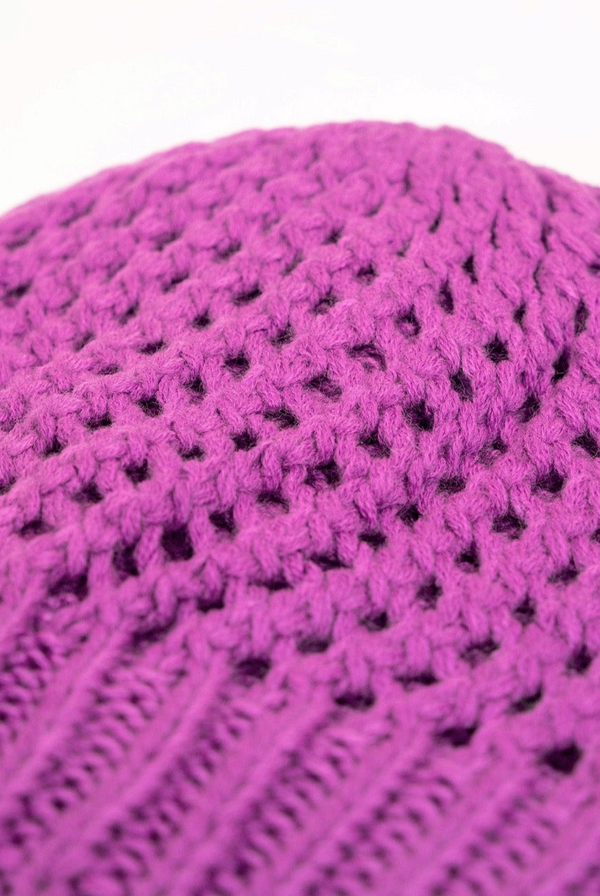 My Accessories London Basic Crochet Beanie in Purple | Women's Accessories | Knitted | Autumn | Winter | Indie | Elevated indie | Grunge | Grunge sleaze | Y2k | 90s | weird girl | Women | Women Accessories | Winter Accessories | Autumn Accessories 