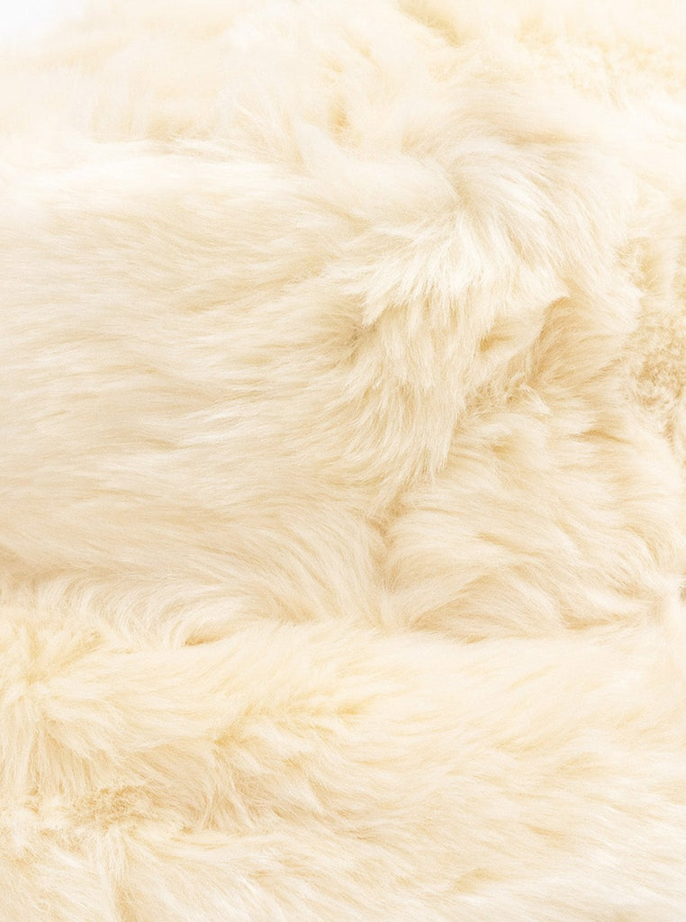Fur Plush Bucket Hat in White | Women's Accessories | Autumn | Winter | Faux Fur | 90's | Retro | women's bucket hat | My Accessoires London fur bucket hat | Oversized bucket hat | cream fur