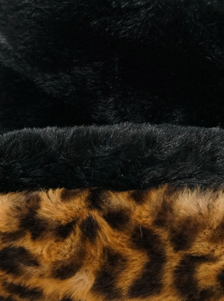 Fur Plush Bucket Hat in Leopard | Women's Accessories | Autumn | Winter | Faux Fur | 90's | Retro | Oversized bucket hat