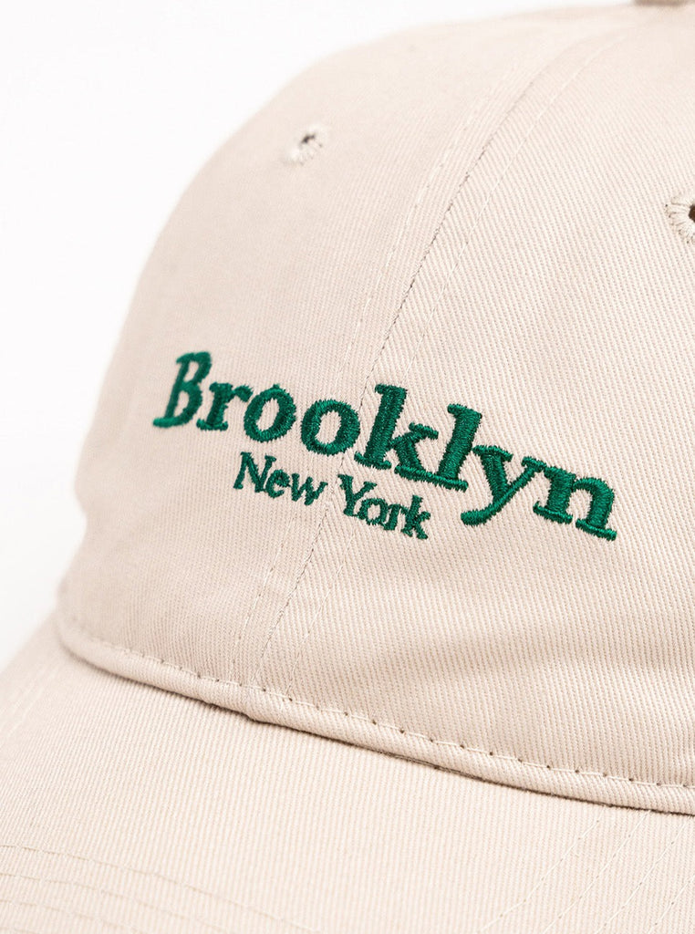 Brooklyn Baseball Cap in Beige | Slogan Hat |Streetstyle Hat | Women's Cap | Holiday Hat Neutral Hat | New York Hat | May Accessories London Hat 