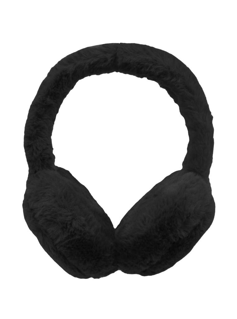 My Accessories London Recycled Faux Fur Earmuffs in Black | Winter | Autumn | Cold Weather | Fluffy | Outdoor | Women's | Ski | Ski Accessories | Winter accessories | Fall | Indie | grunge | whimsygoth | Coquette
