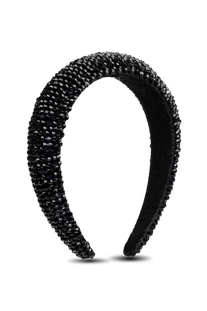 Beaded headband in black | women's party headband | embellished headband | My Accessories london headband | going out hair embellished headband
