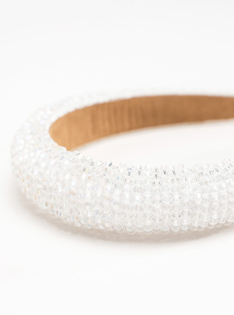 Beaded white headband | Embellished party headband | Bridal headband | Bride hair | Women's Headband | My Accessories London Headband | Wedding | Wedding guest | Lolita | Coquette | Soft e girl | Party | Halloween | 