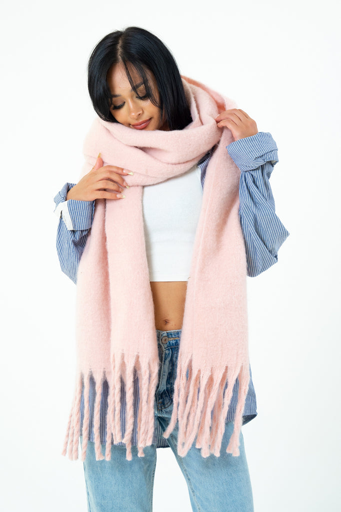My Accessories London Super Soft Scarf in Pink | Scarves | Women's Accessories | Knitted | Autumn | Winter | Basics