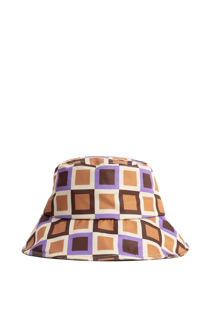 Geometric 70's Print Bucket Hat | Women's bucket hat | Multicoloured pattern hat | Festival Holiday Hat