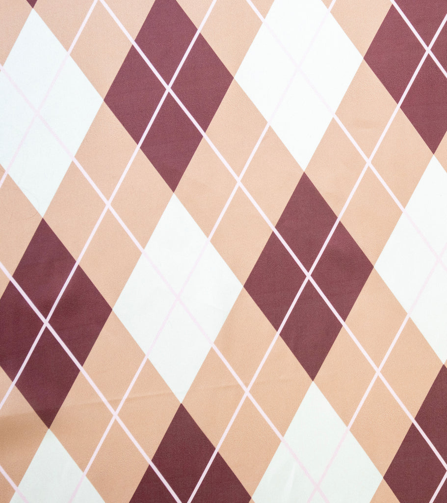 Multiway Headscarf in Brown Argyle Print | Bandana | Check | Neck Tie | Top | Festival | Party | Summer | Holiday | Beach | Women's Accessories | Accessory 