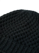 Woman's Crochet Knit Beanie in Black