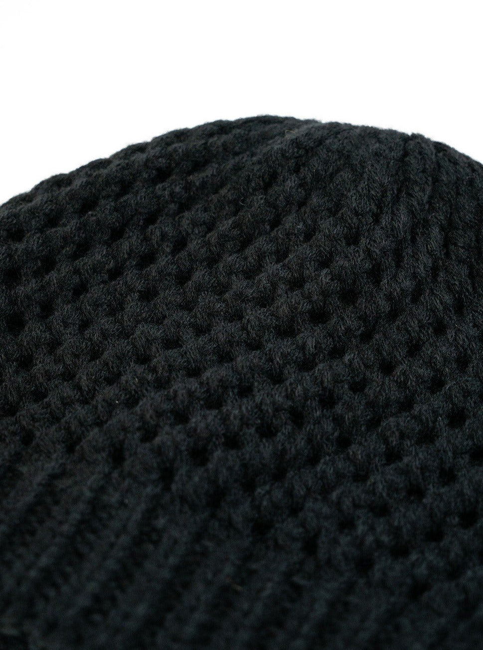 Woman's Crochet Knit Beanie in Black