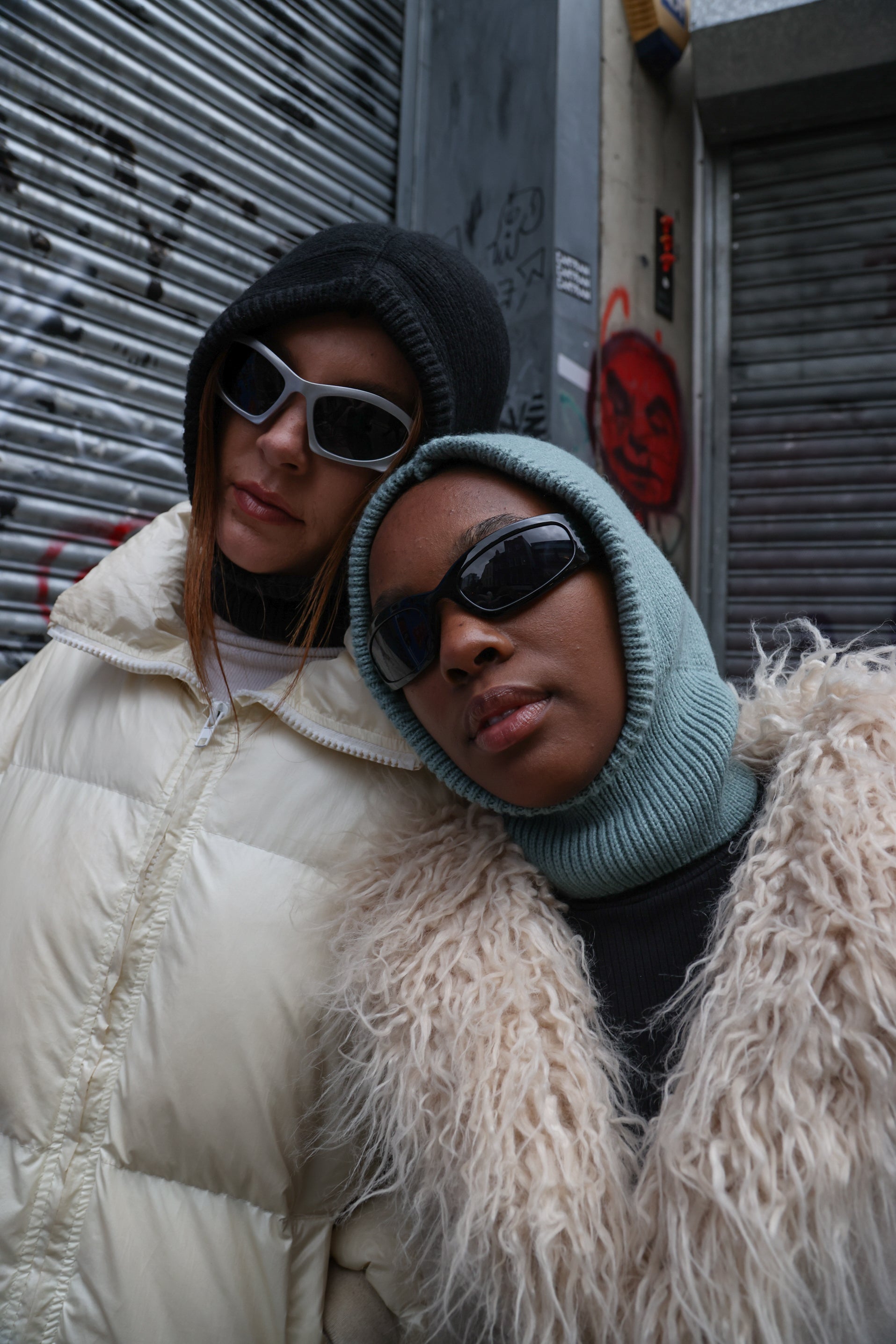 Woman's Knitted Hood Balaclava in Green