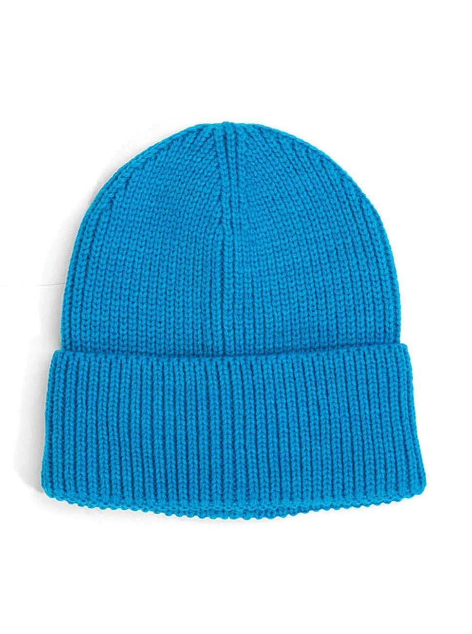 Woman's Ribbed Knitted Beanie in Blue