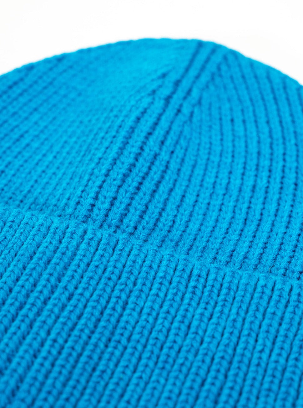 Woman's Ribbed Knitted Beanie in Blue