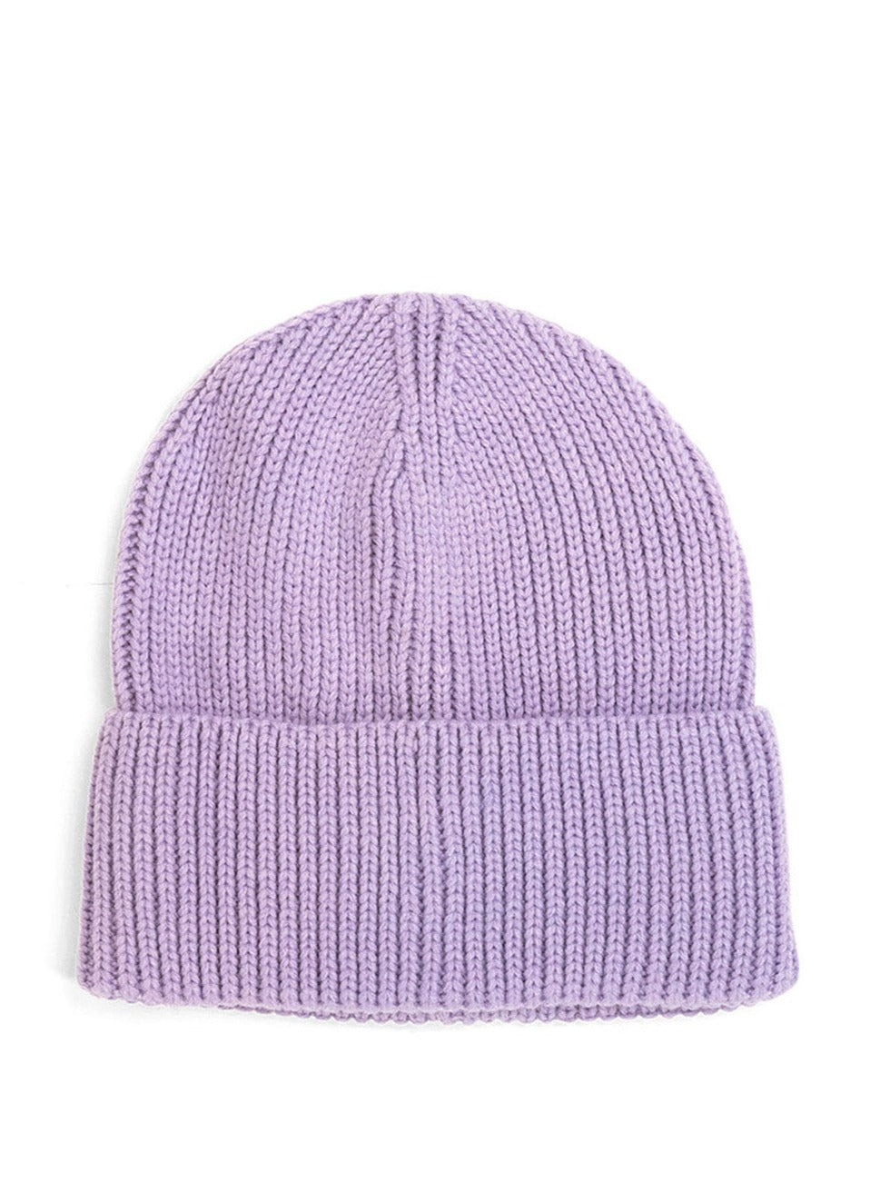 Woman's Ribbed Knitted Beanie in Lilac