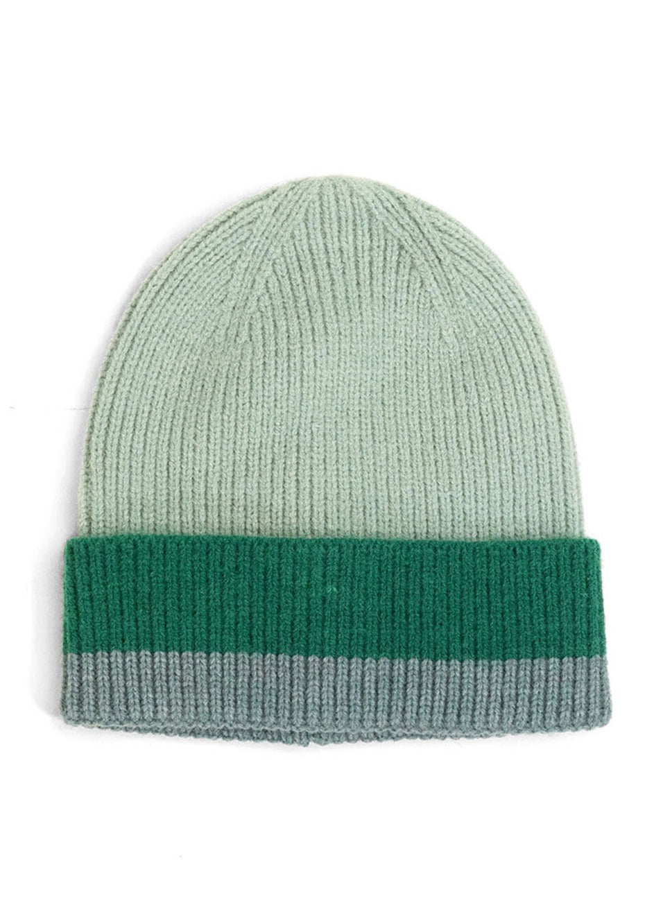 Woman's Stripe Beanie in Green