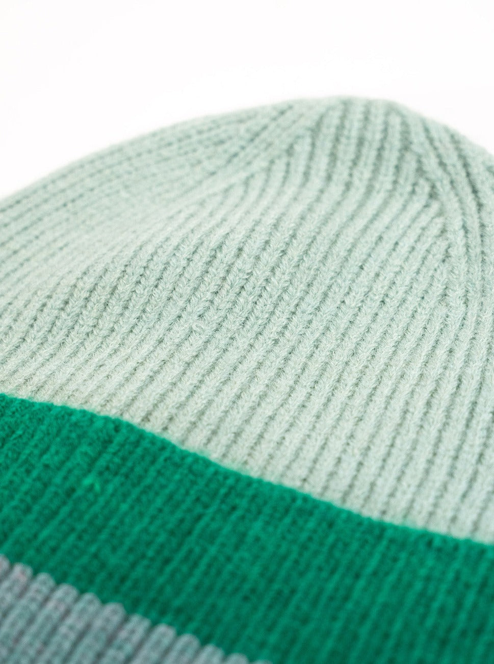 Woman's Stripe Beanie in Green