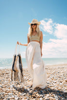 Woven Tote Bag in Beige | Beach Bag | Raffia Bag Holiday bag | Tote | Shopper | Ladies Bag | Summer Bag | Beige Bag | MY Accessories London Bag | Summer Bag | Netted bag | Best holiday Bag | Best beach bag | Stripe Bag | Fringe Bag 