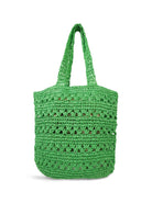 Woven Crochet Tote in Green | Summer | Holiday | Beach | Festival | Shopper | Bag | Women's Accessories | Women | Shopping