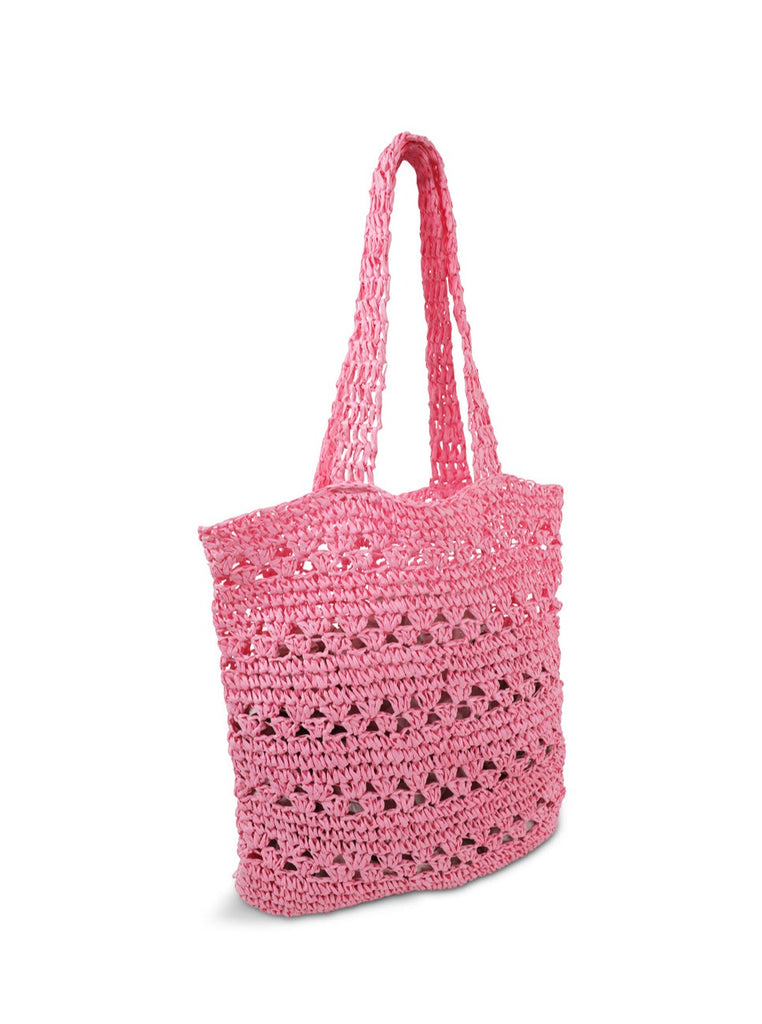 Woven Crochet Tote in Pink | Summer | Holiday | Beach | Festival | Shopper | Bag | Women's Accessories | Women | Shopping