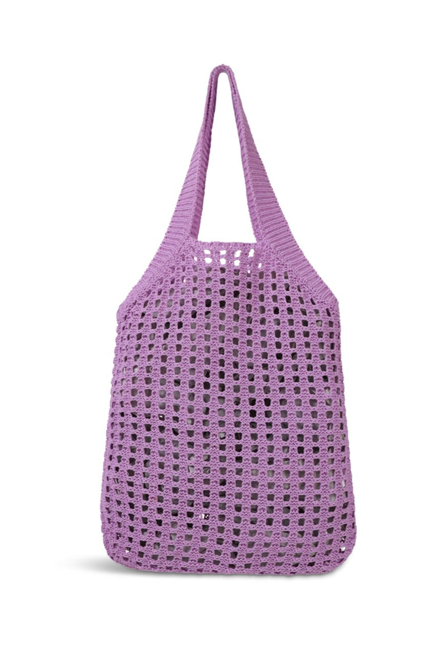Knitted Crochet Tote in Lilac | Shopper | Bag | Purple | Summer | Festival | Women's Accessories | Women | Knitted | 