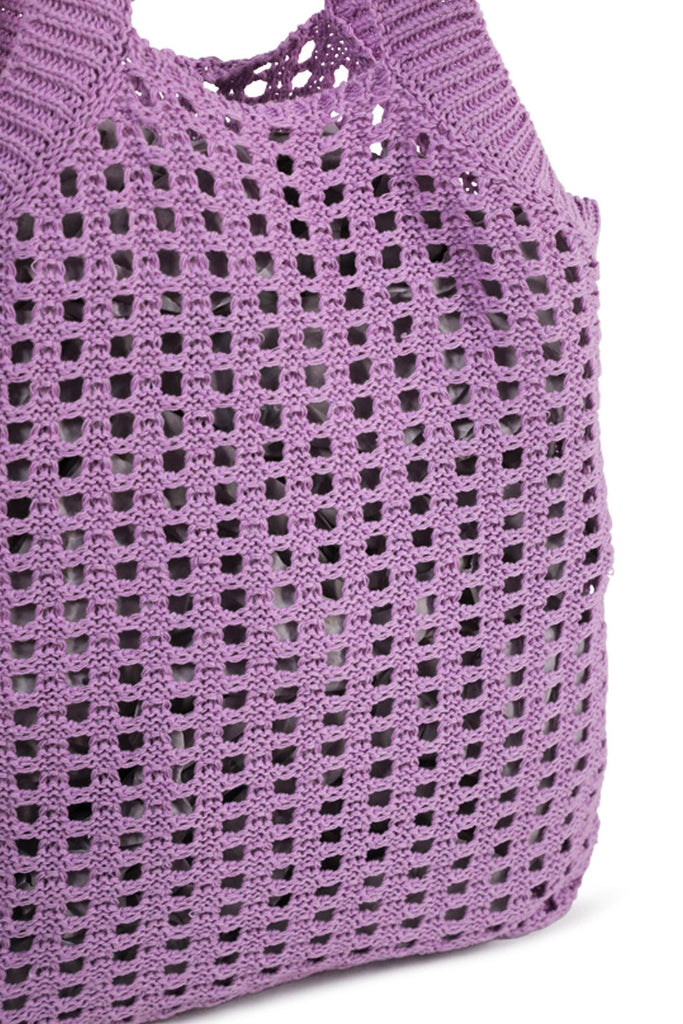 Knitted Crochet Tote in Lilac | Shopper | Bag | Purple | Summer | Festival | Women's Accessories | Women | Knitted | 
