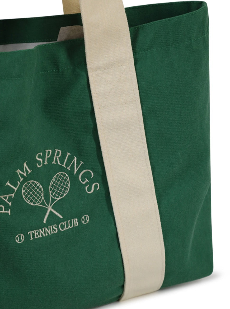 My Accessories London Palm Springs Oversized Tote Bag in Green and Off White | Retro | Tote | Bag | Shopper | Gym | Graphic | embroidered | Sporty | Athleisure | Sports | Washed | Women's | Women's Accessories
