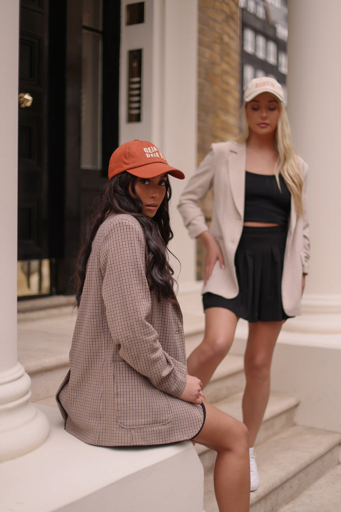 My Accessories London De Ja Vu Baseball Cap in Rust | Athleisure | Cap | Hat | Graphic | Sporty | Women's | Women's accessories