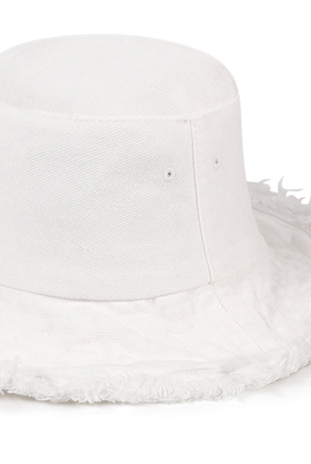 My Accessories London Frayed Edge Bucket Hat in White | Holiday | Beach | Festival | Hen Do | Frayed | Distressed | Minimal | Summer | Hat | Hats | Women's | Women's Accessories |