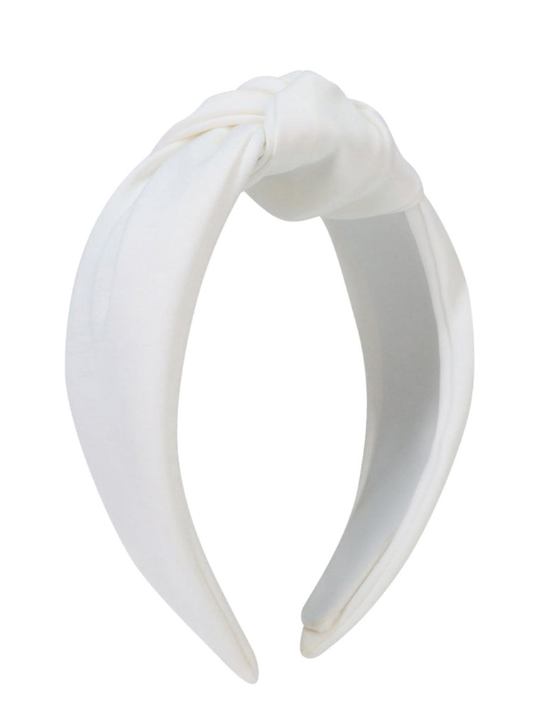 My Accessories London Satin Knot Headband in White | Occasion | Races | Wedding | Bridal | Wedding Guest | Hair Accessories | Women's Accessories | Women's | Glam | Summer |