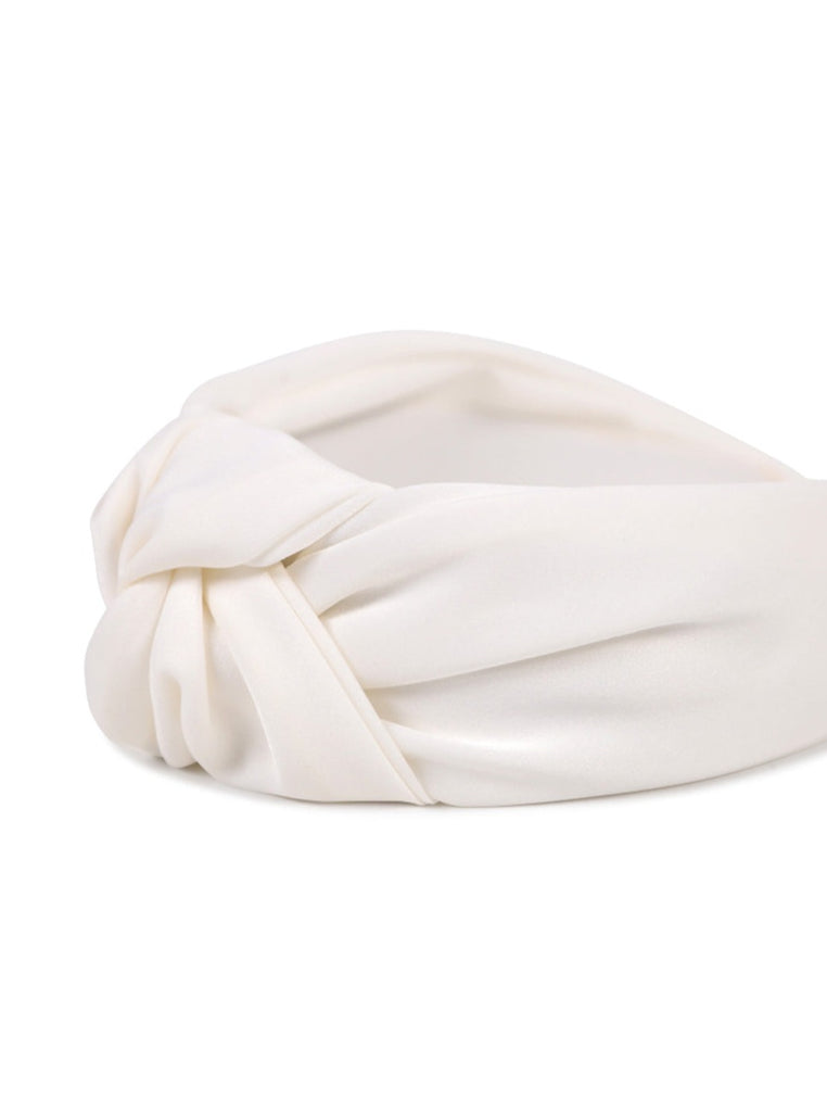 My Accessories London Satin Knot Headband in White | Occasion | Races | Wedding | Bridal | Wedding Guest | Hair Accessories | Women's Accessories | Women's | Glam | Summer |