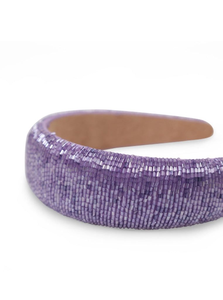 Straight Beaded Headband in Lilac | Embellished | Hair Accessory | Wedding | Wedding Guest | Festival | Occasion | Party | Glam | Hair Accessory | Women's Accessories | Women | Cottage | Tomato Girl | Holiday | Coquette | Soft e girl | Lolita