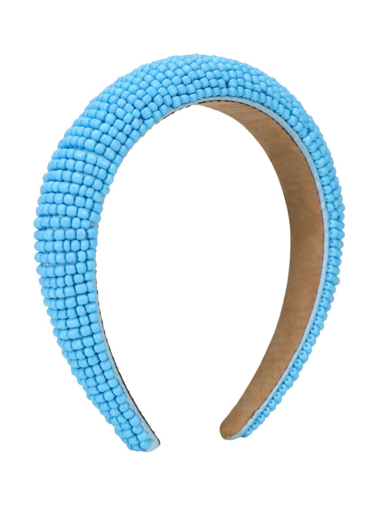 Solid Beaded Headband in Blue | Beaded | Party | Festival | Present | Occasion | Hair Accessory | Women's Accessories | Wedding | Wedding Guest | Date | Summer | Soft e girl | Cottage | Tomato Girl | Arty | Kidcore