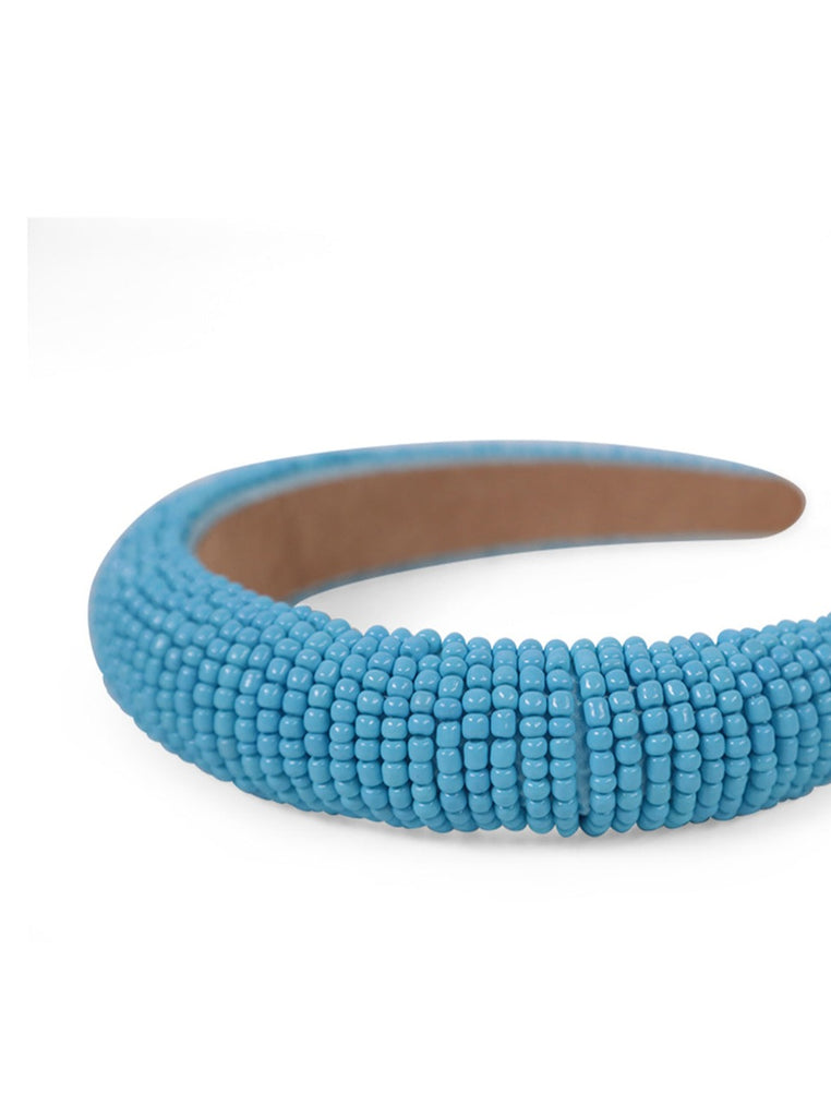 Solid Beaded Headband in Blue | Beaded | Party | Festival | Present | Occasion | Hair Accessory | Women's Accessories | Wedding | Wedding Guest | Date | Summer | Soft e girl | Cottage | Tomato Girl | Arty | Kidcore