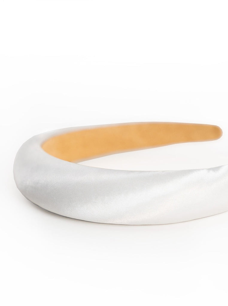 White satin headband | Bridal hair | Bridal accessories | Women's accessories | Ladies headband padded headband | Wedding | Wedding guest | Occasion | races | Party | Event | Christmas | New Years | Lolita | Coquette | Plaza Core | Soft e girl | Twee | Old Money | Preppy