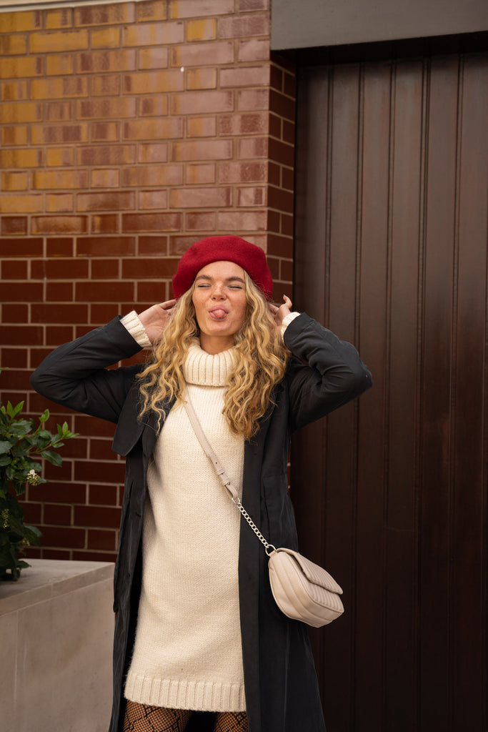 My Accessories London wool Beret in Red | Hat | Womens Accessories | Winter | Autumn 