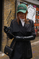 Long Leather Look Gloves in Black - Gloves - My Accessories London
