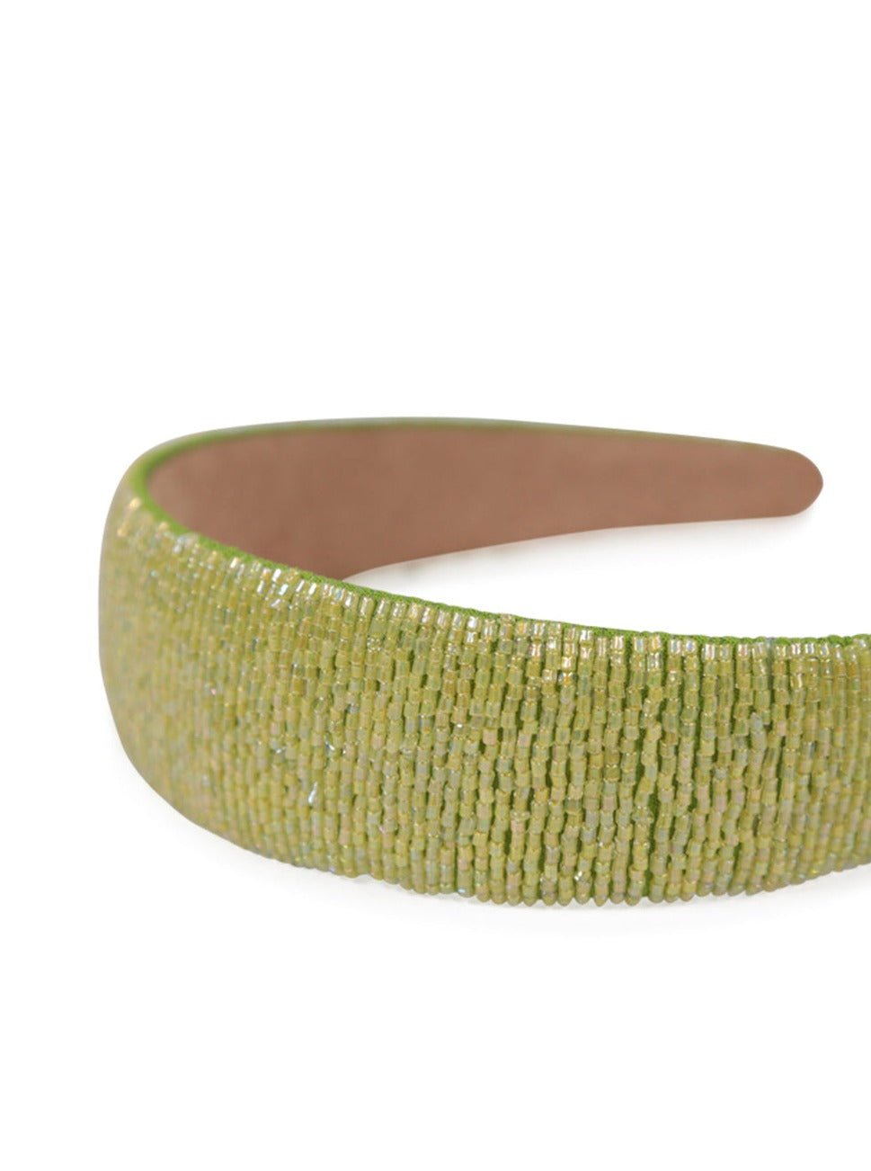 Straight Beaded Headband in Lime Green - Headband - My Accessories London