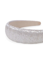 Straight Beaded Headband in White - Headband - My Accessories London