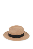 Straw Fedora Panama Hat Natural and Black Trim - Fedora - My Accessories London