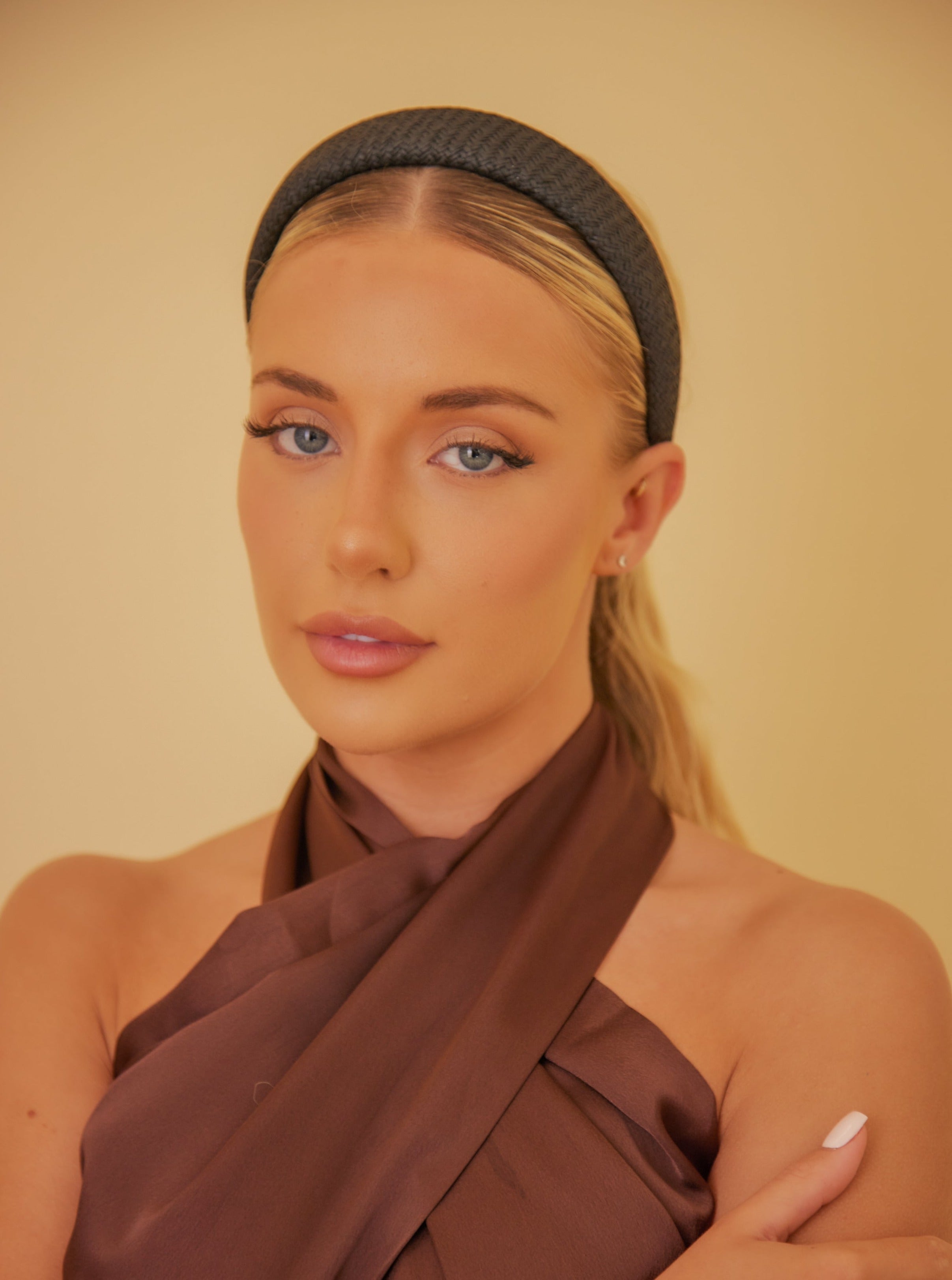 Woven Rounded Headband in Black - Headband - My Accessories London